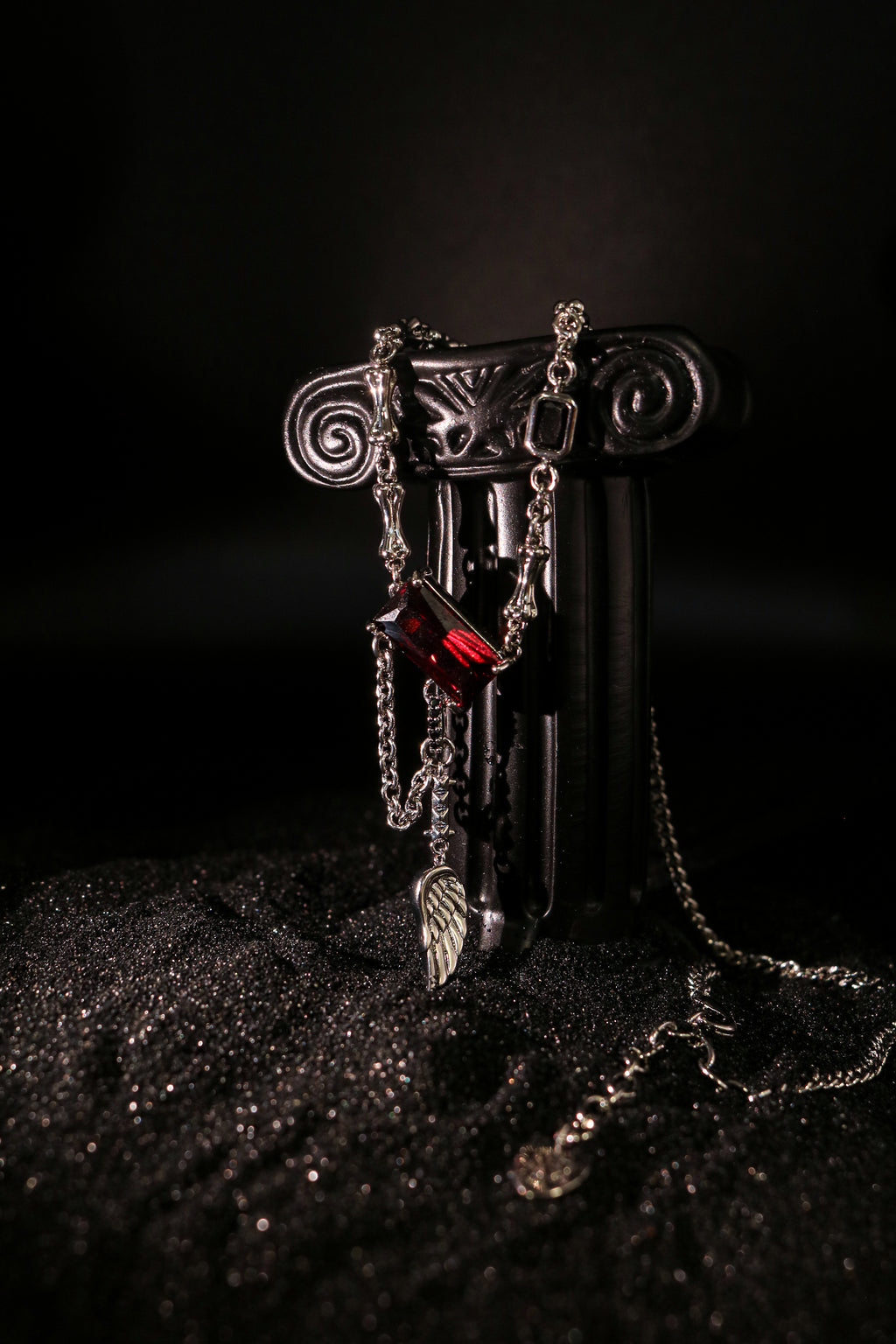Crimson Blade Pendant Necklace