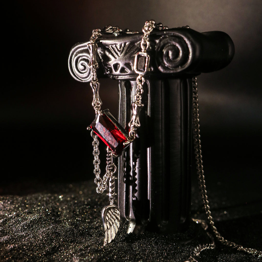 Crimson Blade Pendant Necklace