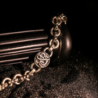 Engraved Round Charm Link Wristband