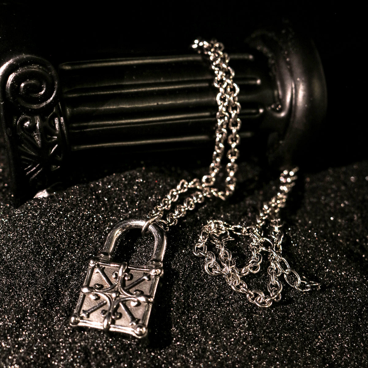 Iron Lock Padlock Chain Necklace