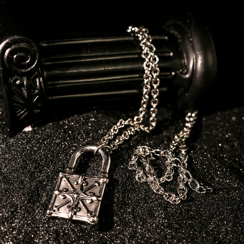 Iron Lock Padlock Chain Necklace