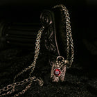 Crimson Relic Garnet Lock Necklace