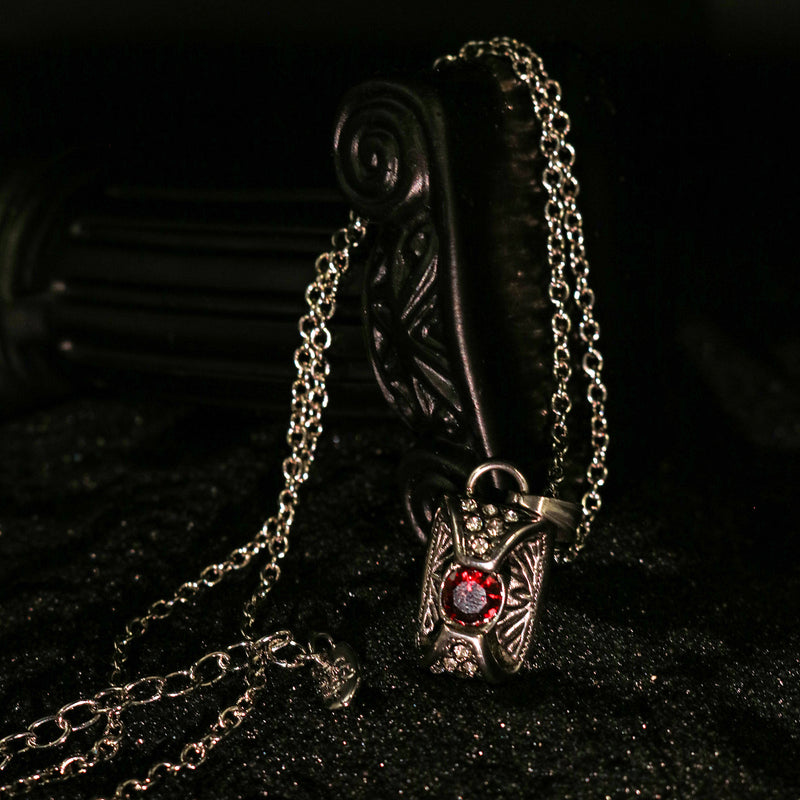 Crimson Relic Garnet Lock Necklace