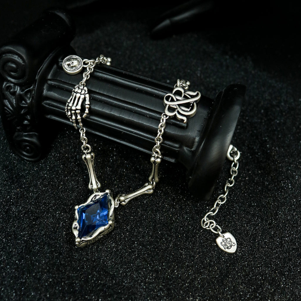 Sapphire Vine Drop Pendant Necklace