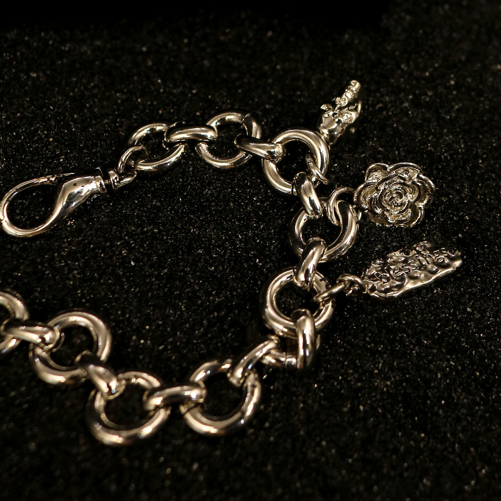 Teardrop Cubic Zirconia Charm Link Wristband