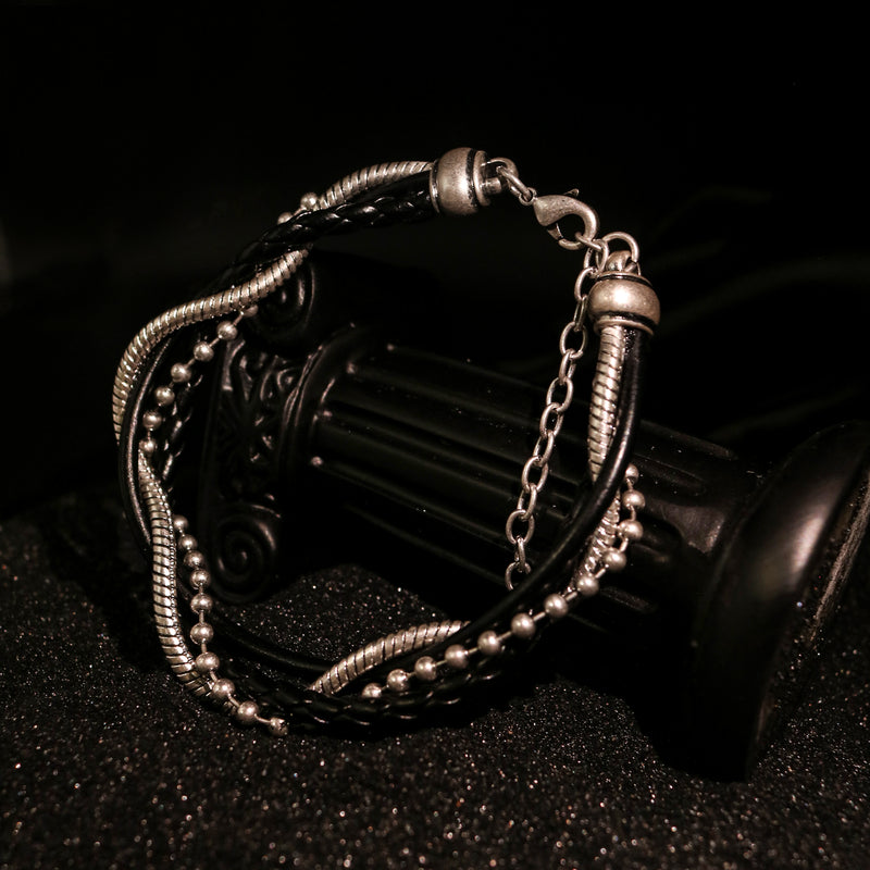 Braided Multi Layer Chain Wristband