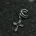 Black  Cross Cuff Drop Earrings