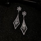 Cubic Zirconia Snowflake Filigree Drop Earrings
