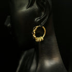 Crystal-Embellished Rope Hoop Earrings