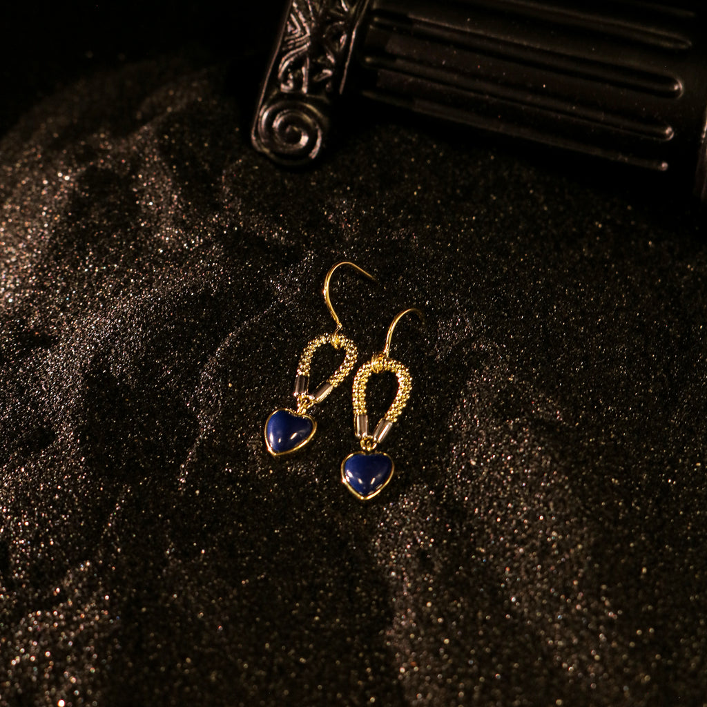 Two-Tone Rope Heart Drop Earrings