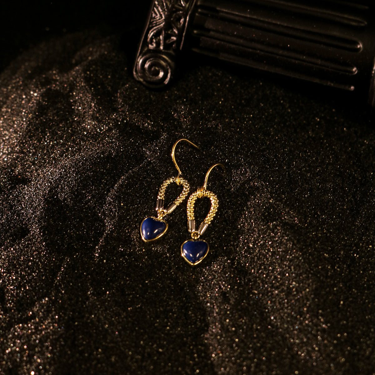 Two-Tone Rope Heart Drop Earrings
