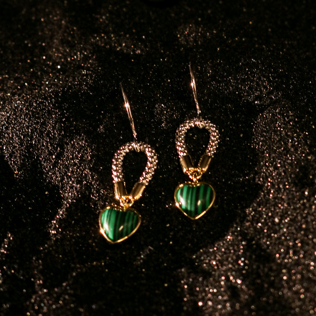 Two-Tone Rope Heart Drop Earrings
