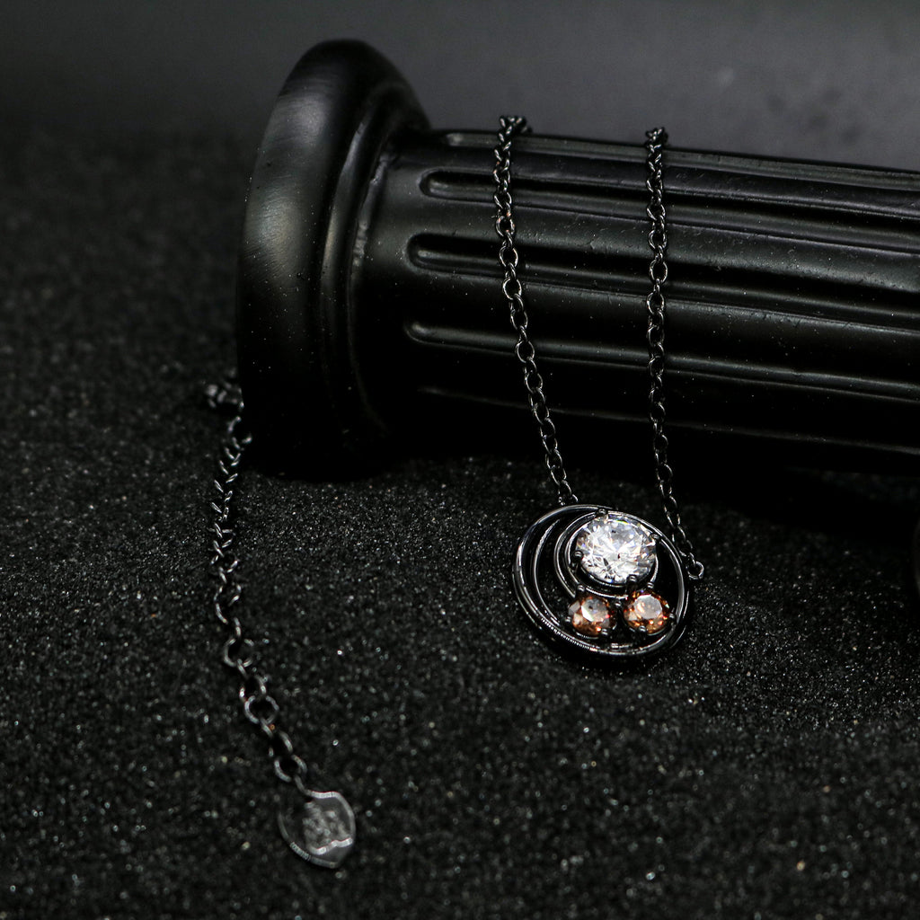 Celestial Cubic Zirconia Orbit Pendant Necklace