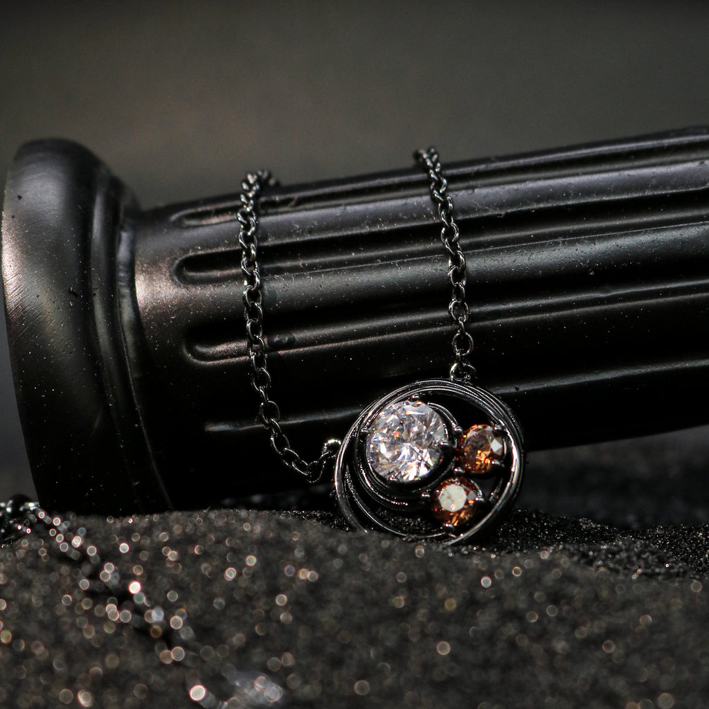 Celestial Cubic Zirconia Orbit Pendant Necklace