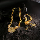Royal Crest Halo Medallion Chain Necklace