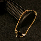 Obsidian Heart Cubic Zirconia Link Wristband