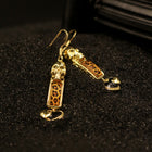 Two-Tone Skull & Heart Drop Earrings