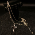 Scrollwork Cross Pendant Necklace