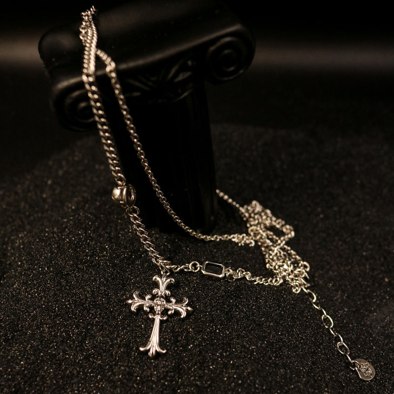 Scrollwork Cross Pendant Necklace