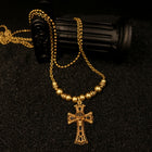 Beaded Cross Pendant Necklace
