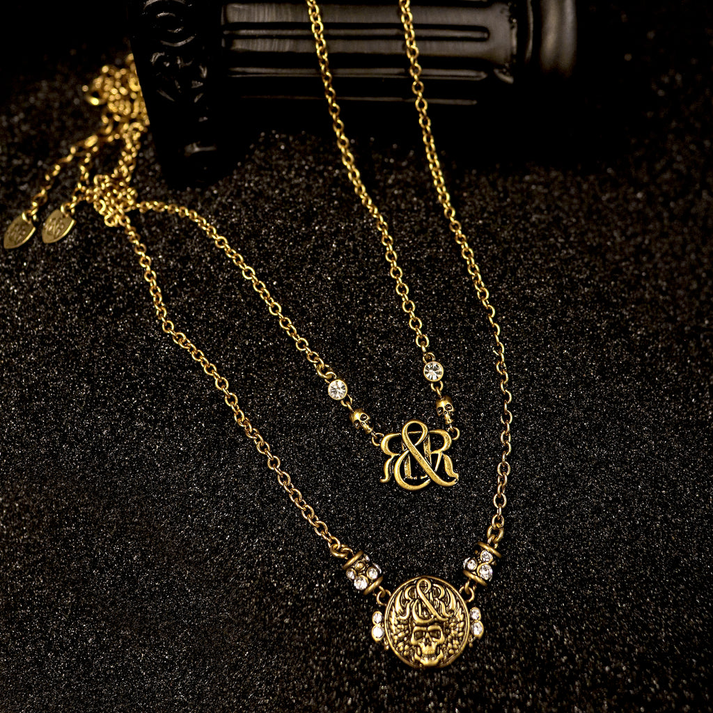 Crest Medallion Layered Necklace