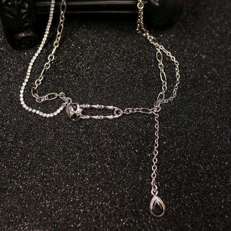 Bone Link CZ Teardrop Chain Necklace