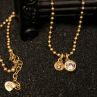 Skull Crystal Ball Chain Necklace