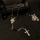 Skull Cross Beaded Chain Necklace