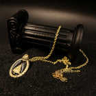 RR Halo Drop Teardrop Pendant Necklace