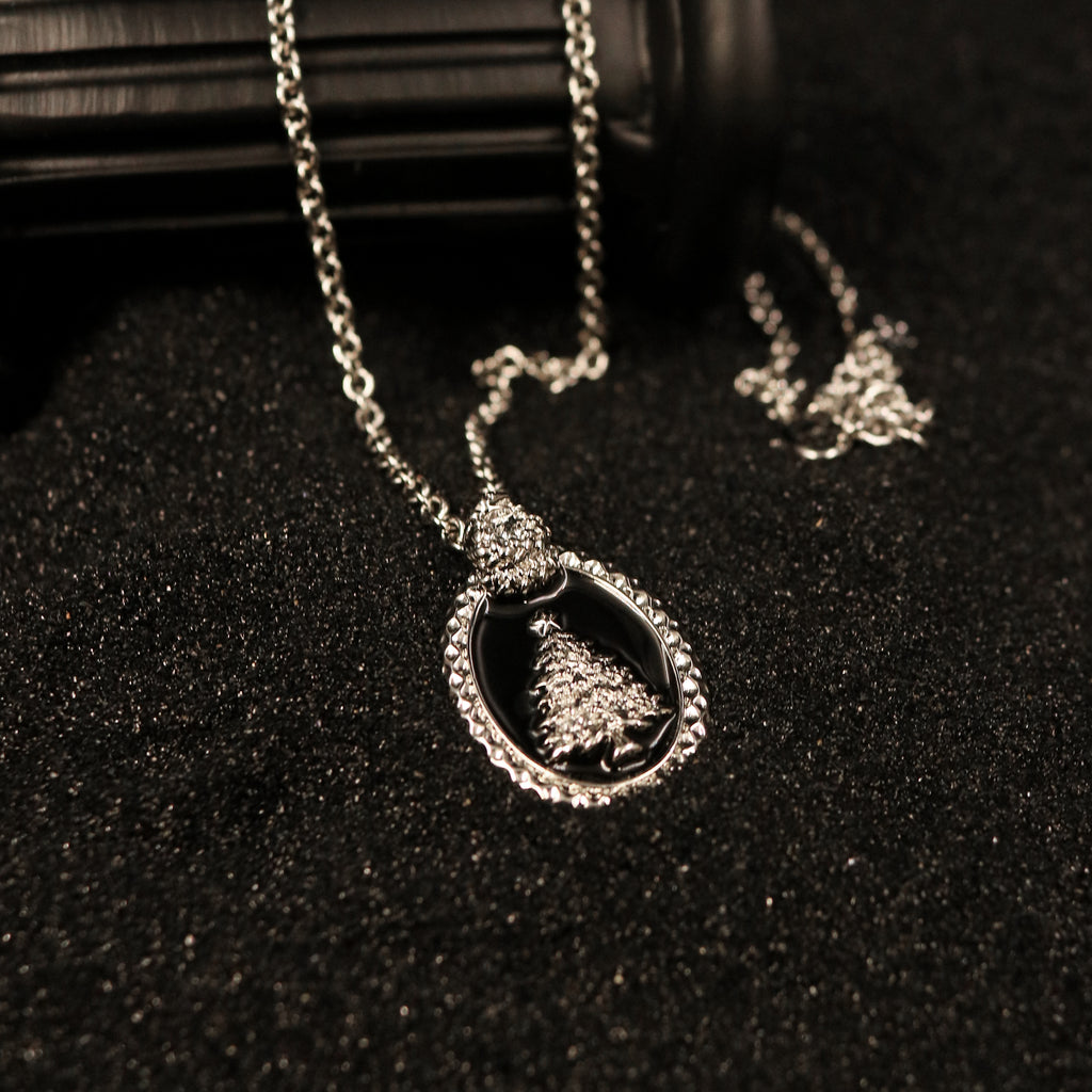 RR Halo Drop Teardrop Pendant Necklace