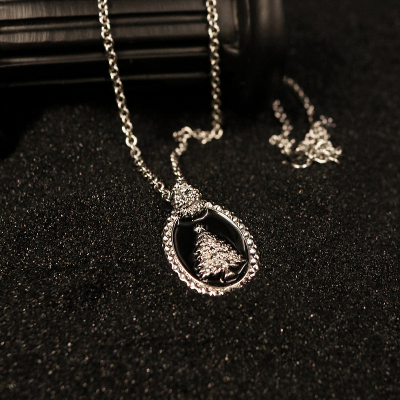 RR Halo Drop Teardrop Pendant Necklace