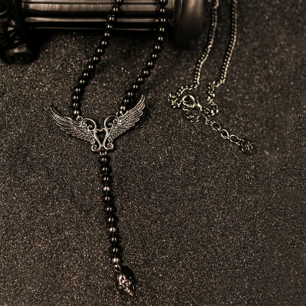 Winged Relic Beaded Necklace