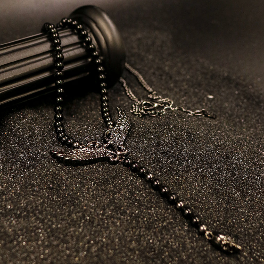 Winged Relic Beaded Necklace