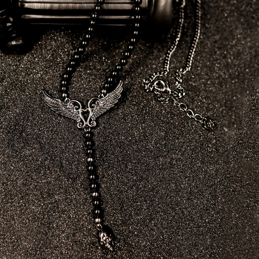Winged Relic Beaded Necklace