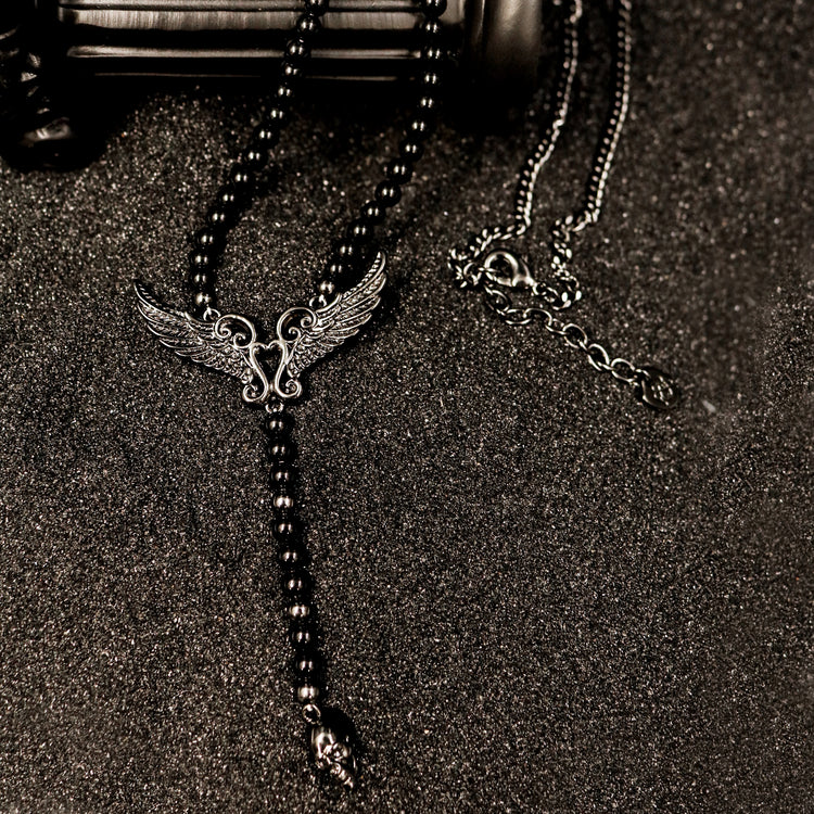 Winged Relic Beaded Necklace