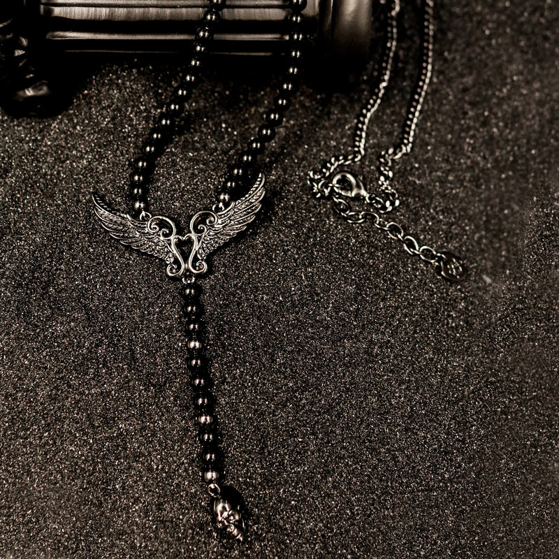 Winged Relic Beaded Necklace