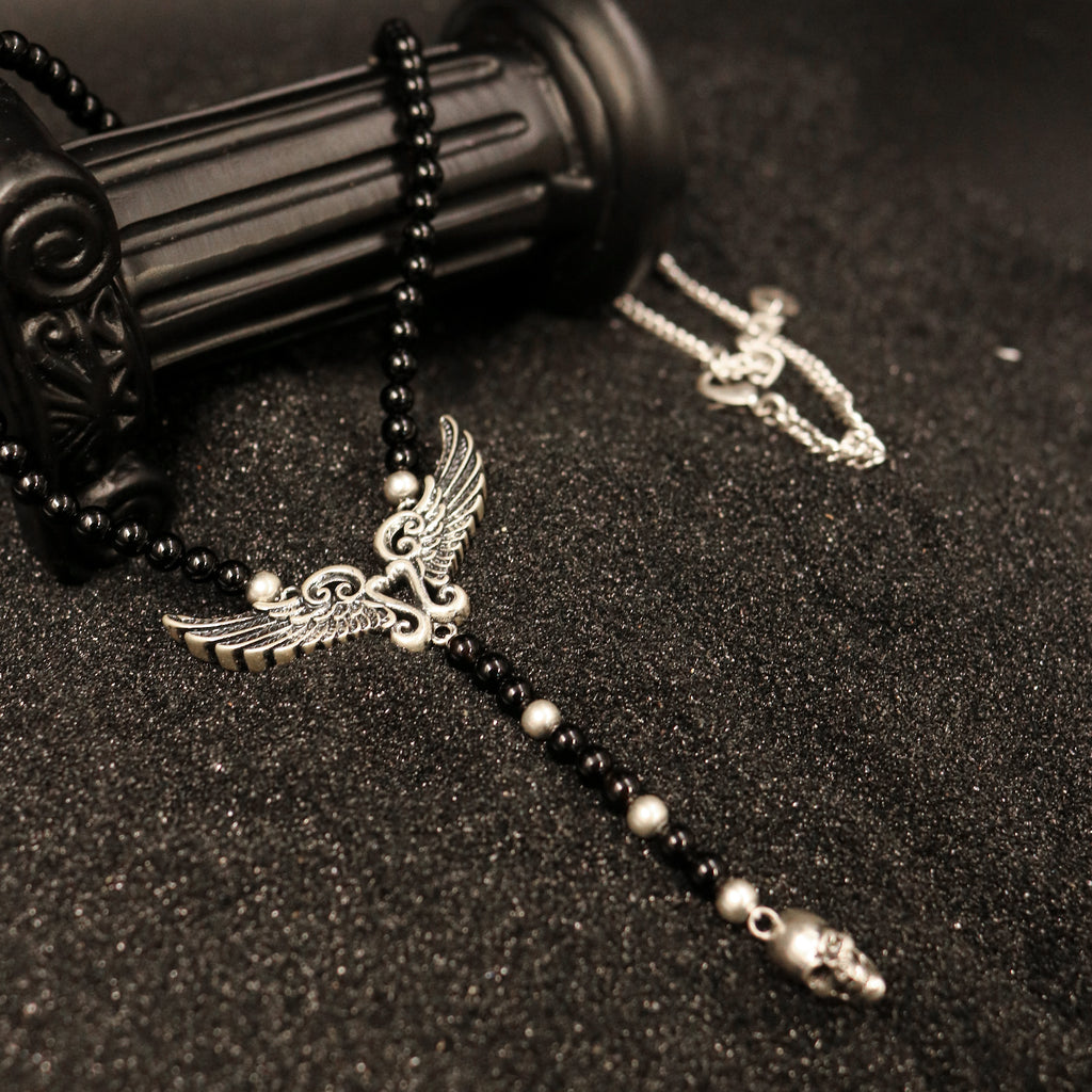 Winged Relic Beaded Necklace