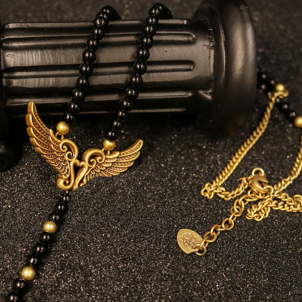 Winged Relic Beaded Necklace