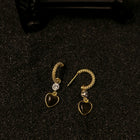 Black Heart Cubic Zirconia Drop Earrings