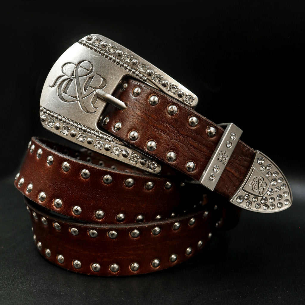 Studded Logo Buckle Belt