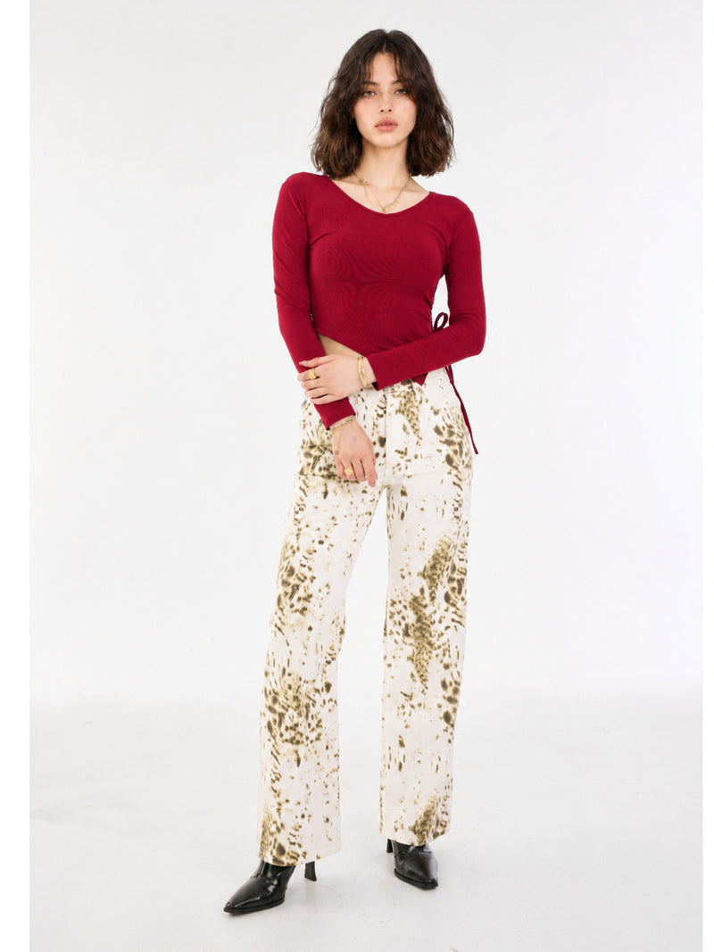Kaia Logo Embroidered Straight Jean