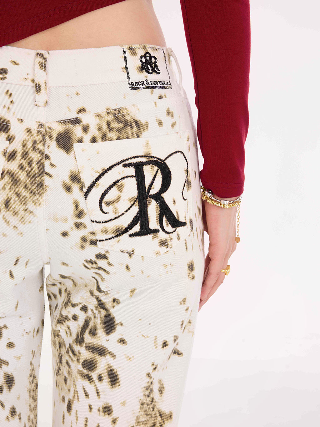 Kaia Logo Embroidered Straight Jean