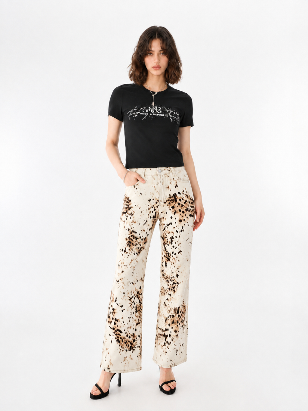 Kaia Logo Embroidered Straight Jean