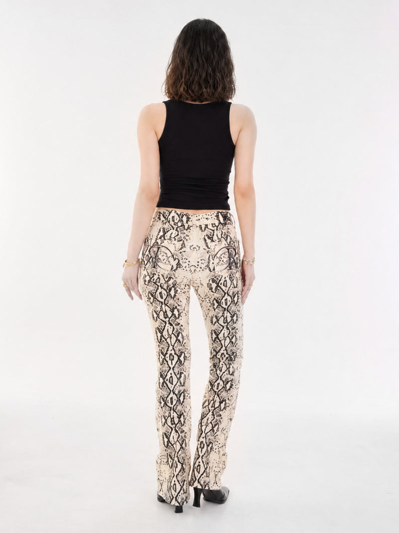 Fever Snakeskin Print Bootcut Jean
