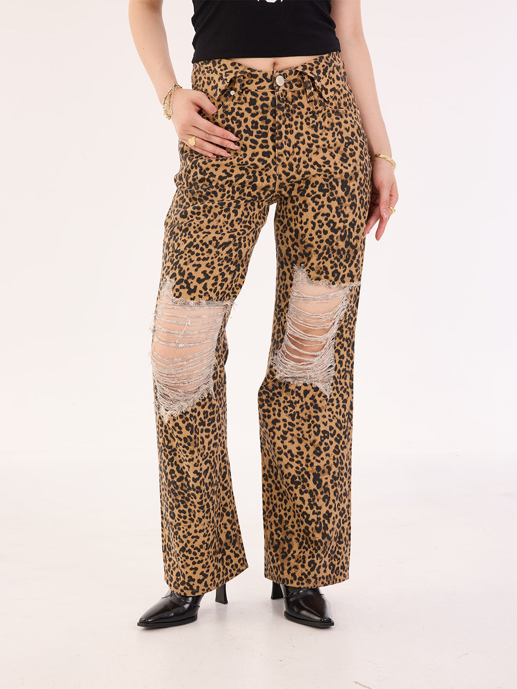 Karli Ripped Flare Jean