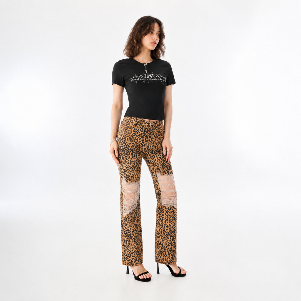 Karli Ripped Flare Jean