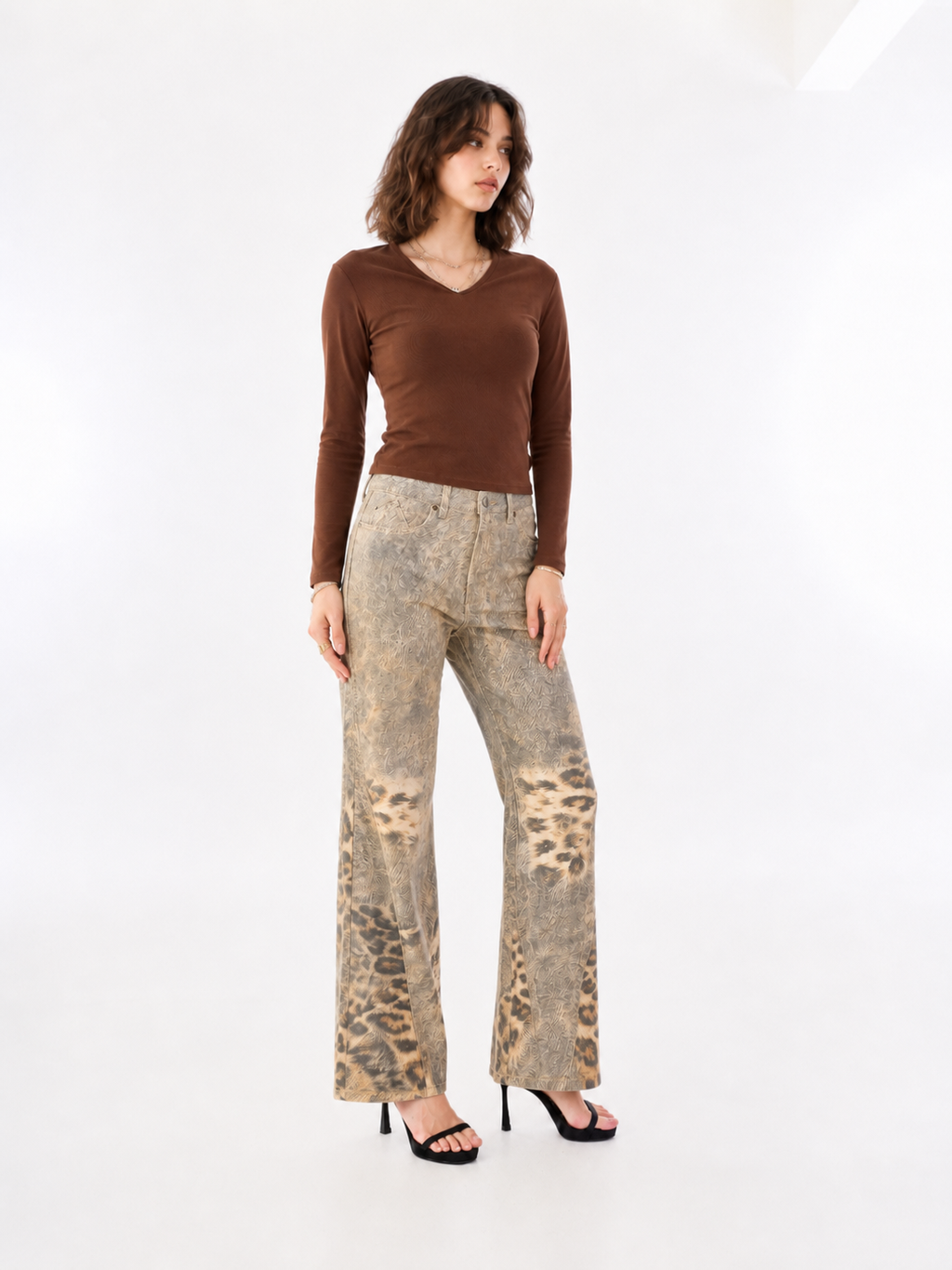 Rowan Leopard Patch Barrel Leg Jean