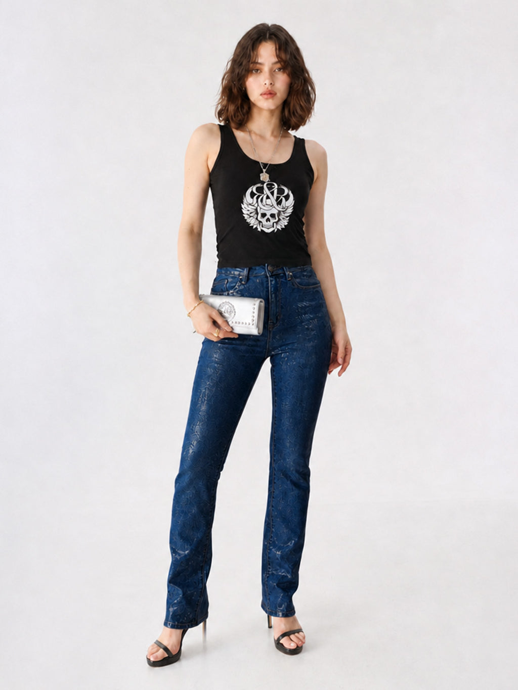 Kaia Rhinestone R Straight Jean