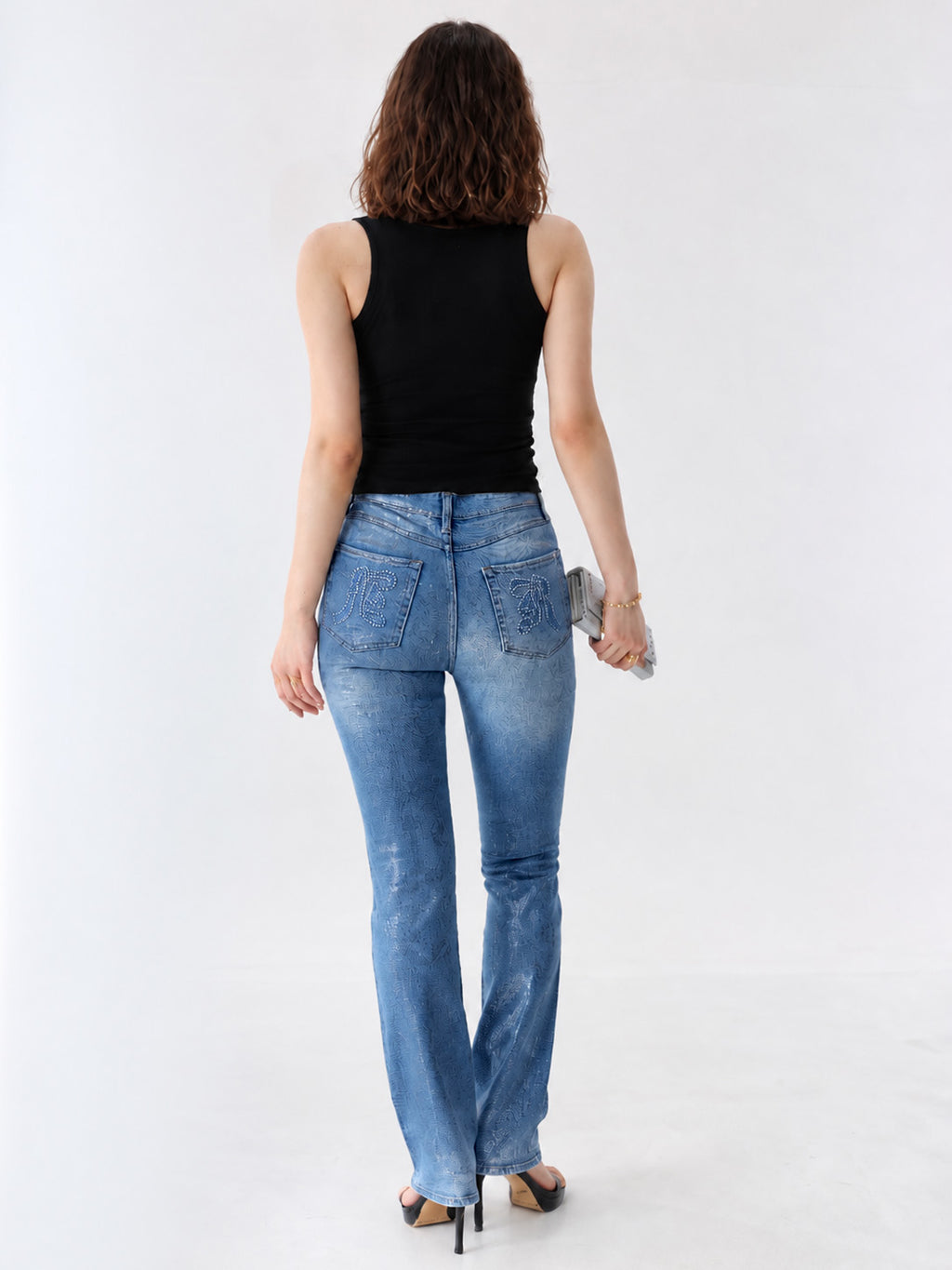 Kaia Rhinestone R Straight Jean