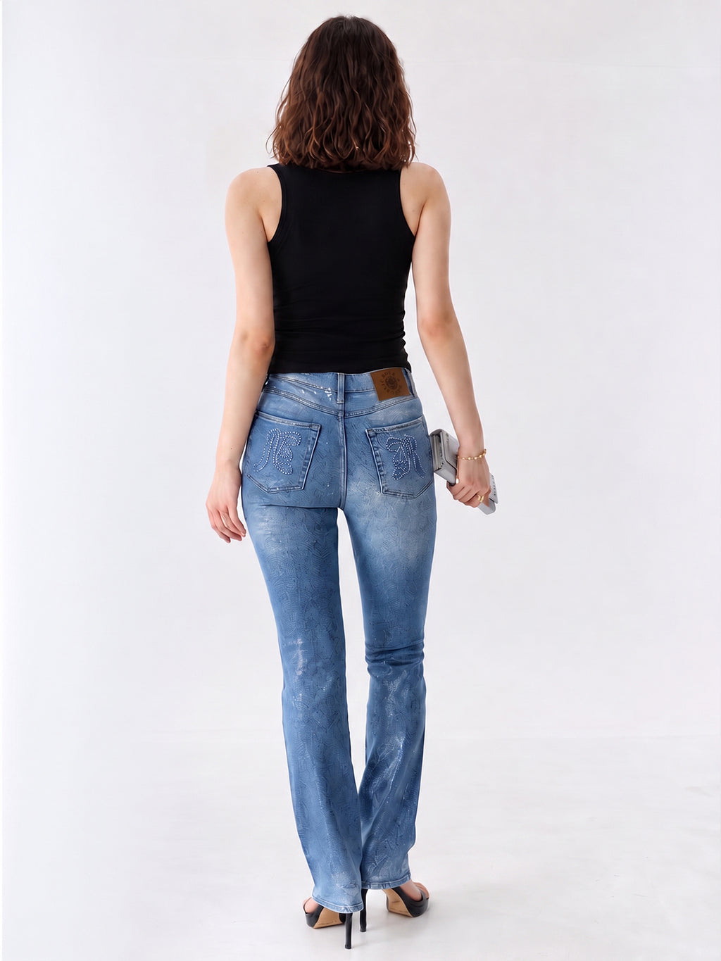 Kaia Rhinestone R Straight Jean